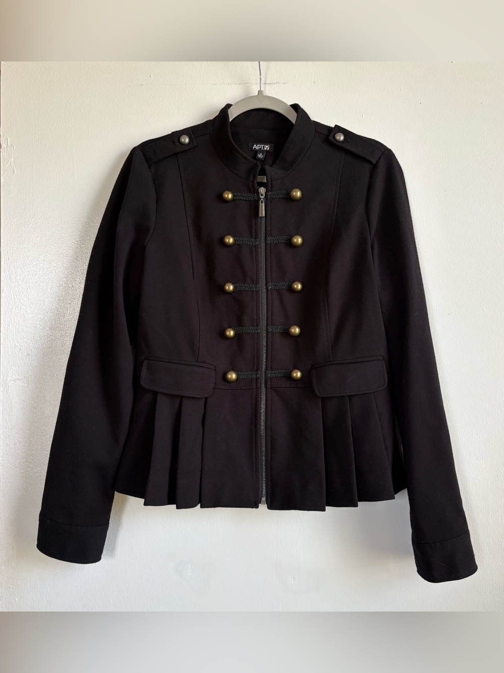 APT. 9 Women’s Black Military Jacket Full Zip Pockets Regular Fit Size M